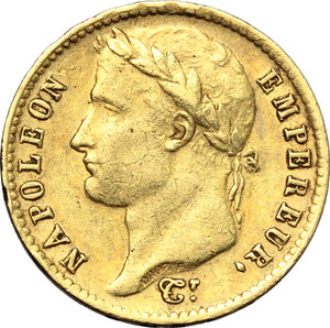 obverse: France. Napoleon (1804-1814).  20 francs 1814 A.   Fr. 511. AU.   mm. 21.00    VF.