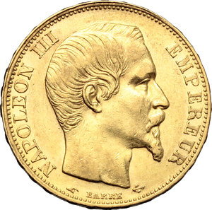 obverse: France. Napoleon III (1852- 1870).  20 francs 1857 A.   Fr. 573. AU.   mm. 21.00    EF.