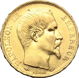 obverse: France. Napoleon III (1852- 1870).  20 francs 1860 A.   Fr. 573. AU.   mm. 21.00    EF/About FDC.