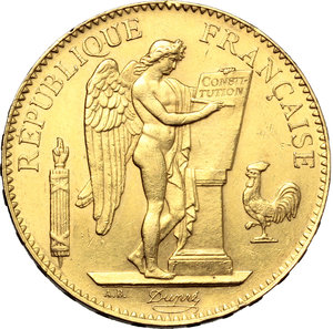 obverse: France. Third republic (1871-1940).  100 francs 1886.   Fr. 590. AU. g. 32.27  mm. 34.00    Good VF.