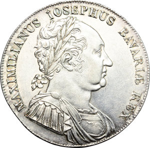 obverse: Germania, Baviera. Joseph Maximilian (1806-1825).  Thaler 1818.   Dav. 553. AG.   mm. 40.00    EF.
