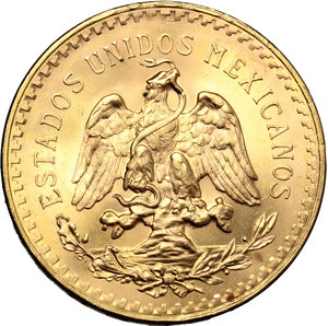 obverse: Mexico.   50 pesos 1947 (restrike).   Fb. 172R. AU.   mm. 37.00    FDC.