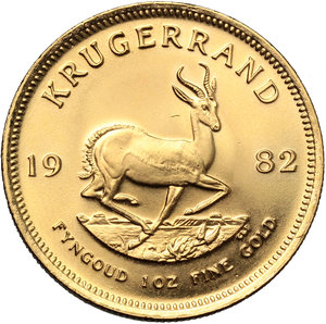 reverse: Sud Africa.   Krugerrand 1982.    AU.   mm. 32.00    FDC.
