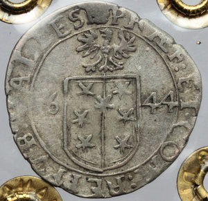 reverse: Switzerland.   Batzen 1644, Sitten, Bistum.   HMZ 2-1057a. MI. g. 2.21  mm. 23.00  NC.