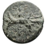 obverse: Repubblica Romana - Triente. AE. D/ Fulmine R/ Delfino a destra. gr 104,7. qBB. Patina verde 