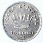reverse: Zecche Italiane. Milano. Napoleone I (1805-1814). 10 soldi 1814. Pag. 58. AG. BB+.dg