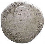 obverse: Zecche Italiane - Modena. Francesco I d Este. 1629-1658. 2 lire 1658. Ag. Peso gr. 7,23. Diametro mm. 29,7. B-MB.