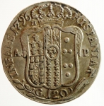 reverse: Zecche Italiane.Napoli. Ferdinando IV (I periodo 1759-1799). 120 grana o piastra 1796. MIR 373/1. P.R. 62. AR. qBB/BB.