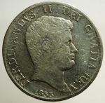 obverse: Zecche Italiane. Napoli. Ferdinando II di Borbone. 1830-1859. Piastra 120 Grana 1833. AR. P/R 58. MIR 499/4. BB