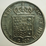 reverse: Zecche Italiane. Napoli. Ferdinando II di Borbone. 1830-1859. Piastra 120 Grana 1833. AR. P/R 58. MIR 499/4. BB