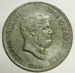 obverse: Zecche Italiane. Napoli. Ferdinando II. 1830-1859. 120 grana 1855. AG. P.R. 84. MIR 503/4. BB.