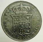 reverse: Zecche Italiane. Napoli. Ferdinando II. 1830-1859. 120 grana 1855. AG. P.R. 84. MIR 503/4. BB.