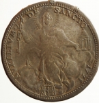 reverse: Zecche Italiane. Roma. Pio VI. 1755-1799. 1/2 scudo 1775 A.I. AG. BB. Tracce di Montatura. R.
