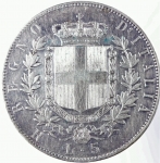 reverse: Casa Savoia. Vittorio Emanuele II. 5 Lire 1877 Roma. Ag. BB+. R.dg