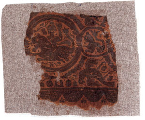 obverse: Clavus
Materia e tecnica: lino grezzo tessuto, filo di lana 