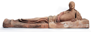 obverse:  Raro coperchio di sarcofago etrusco
Materia e tecnica: impa