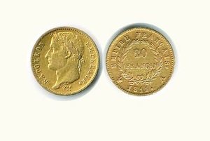 obverse: FRANCIA - Napoleone I Imperatore - 20 Francs