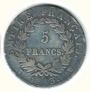 reverse: FRANCIA - Napoleone - 5 Franchi 1813