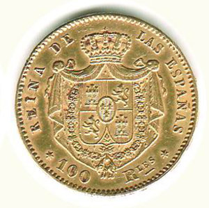 reverse: SPAGNA - Isabella II - 100 Reales 1864