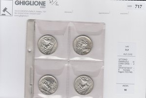 obverse: VITTORIO EMANUELE III - 2 lire  - 4 monete