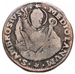 obverse: Zecche Italiane - Milano. Carlo VI. 1707-1740. Da 5 soldi 1737. MI. Crippa 23C. Peso gr. 2.59. qBB. R.