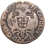 reverse: Zecche Italiane - Milano. Carlo VI. 1707-1740. Da 5 soldi 1737. MI. Crippa 23C. Peso gr. 2.59. qBB. R.