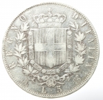 reverse: Casa Savoia. Vittorio Emanuele II. 5 Lire 1872. Milano. Ag. Gig 44. BB.