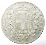 reverse: Casa Savoia. Vittorio Emanuele II. 5 Lire 1874. Milano. Ag. Gig.48. BB.
