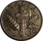 reverse: Casa Savoia. Vittorio Emanuele III. 10 Centesimi 1941. FDC. rf