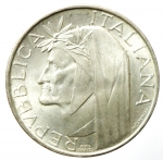 reverse: Repubblica Italiana. 500 lire 1965 Dante Alighieri. AG. SPL.