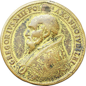 obverse: Gregorio XIII (1572-1585), Ugo Boncompagni.. Medaglia per l Apertura della Porta Santa, 1575