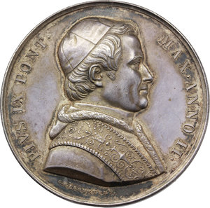 obverse: Pio IX  (1846-1878), Giovanni Mastai Ferretti.. Medaglia annuale, A. II