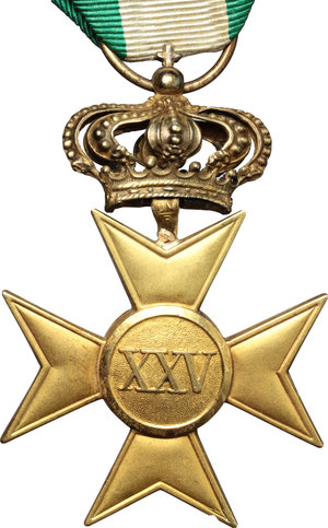 obverse: Vittorio Emanuele III (1900-1943). Croce d oro per l anzianità di servizio (25 anni).  Sigla UM/R