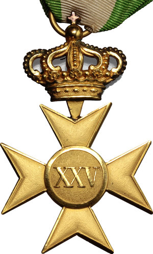 reverse: Vittorio Emanuele III (1900-1943). Croce d oro per l anzianità di servizio (25 anni)