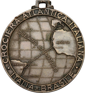 obverse: Crociera Atlantica Italiana Italia-Brasile. Medaglia A.IX