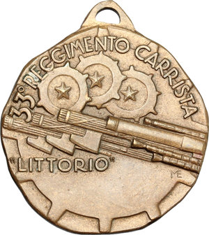 reverse: Medaglia 33° Reggimento Carrista Littorio
