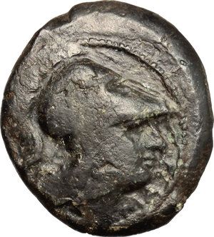 obverse: AE Half Unit, Neapolis mint, after 276 BC