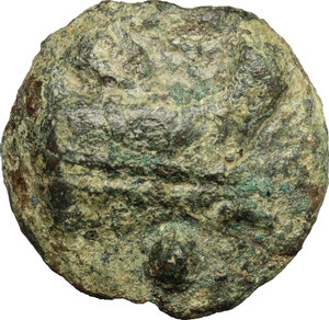 reverse: Janus/Prow to right libral series.. AE Cast Uncia, c. 225-217 BC