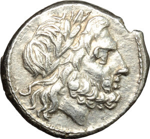 obverse: Anonymous. AR Victoriatus, 211-208 BC. Minted in Sicily
