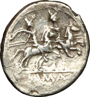 reverse: Anonymous. AR Denarius, 179-170  BC