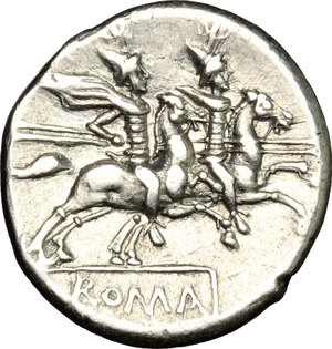 reverse: Anonymous. AR Denarius, after 157-156 BC