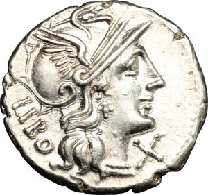 obverse: Q. Marcius Libo. . AR Denarius, 148 BC