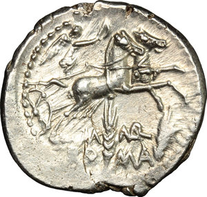 reverse: M. Marcius Mn. f. . AR Denarius, 134 BC