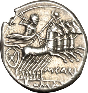 reverse: M. Papirius Carbo.. AR Denarius, circa 122 B.C