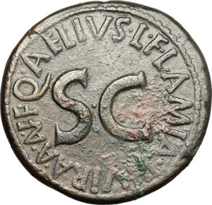 reverse: Augustus (27 BC - 14 AD).. AE Sestertius, Q. Aelius Lamia moneyer, c. 18 BC