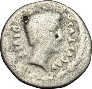 obverse: Augustus (27 B.C - 14 A.D.).. AR Denarius, 13 BC
