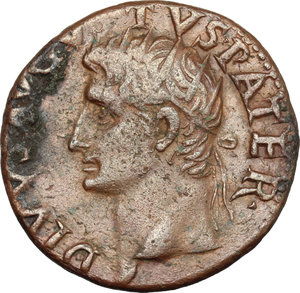 obverse: Augustus (27 BC - 14 AD).. AE As, struck under Tiberius