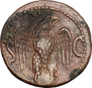 reverse: Augustus (27 BC - 14 AD).. AE As, struck under Tiberius