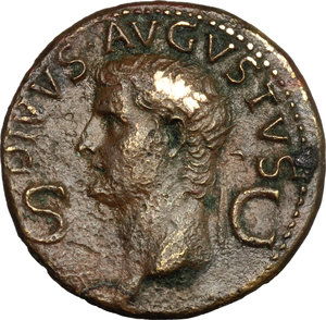 obverse: Augustus (27 BC - 14 AD).. AE Dupondius, struck under Caligula