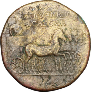 obverse: Germanicus (died 19 AD).. AE Dupondius, struck under Caligula